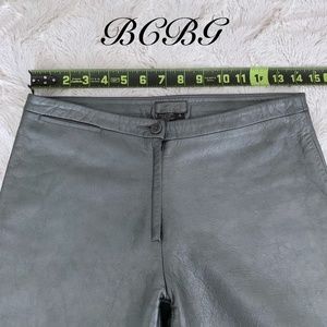 BCBGMaxAzria Silver Gray Leather Pants